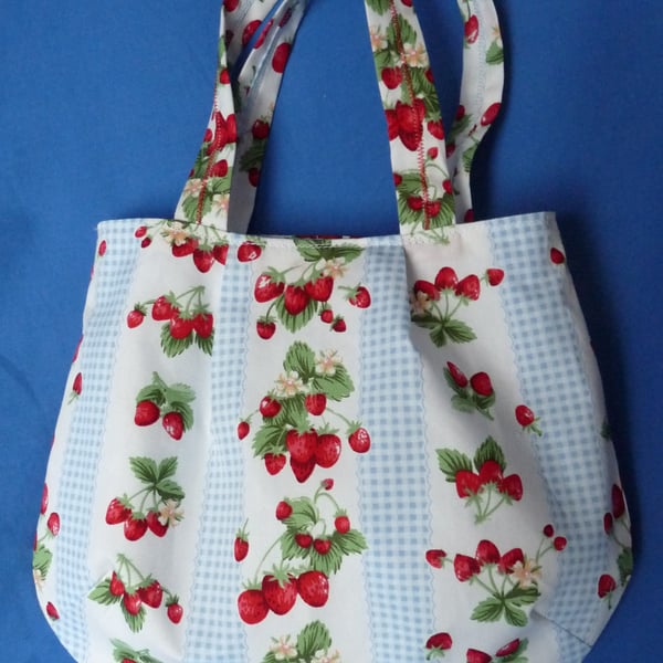 Strawberry Stripe Tote Bag