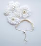 Natural White Freshwater Pearl Sterling Silver Chain Adjustable Slider Bracelet - Image 1