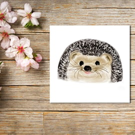 Hedgehog Greeting Card, Illustrated Card, Greetings Card, Blank Inside, Happy