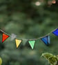 Stained glass rainbow bunting suncatcher