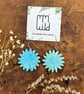 Handmade Ceramic Daisy Earrings, Foraged Dartmoor Clay, Stainless Steel, Blue Ye - Image 8