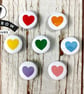 Heart pin badges in a rainbow of colours. Love Emoji pin's Small 25mm, large 38m - Image 4