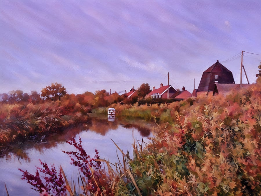 A5 Blank Greeting Card Boats Nordelph Norfolk 