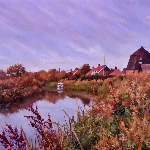 A5 Blank Greeting Card Boats Nordelph Norfolk 