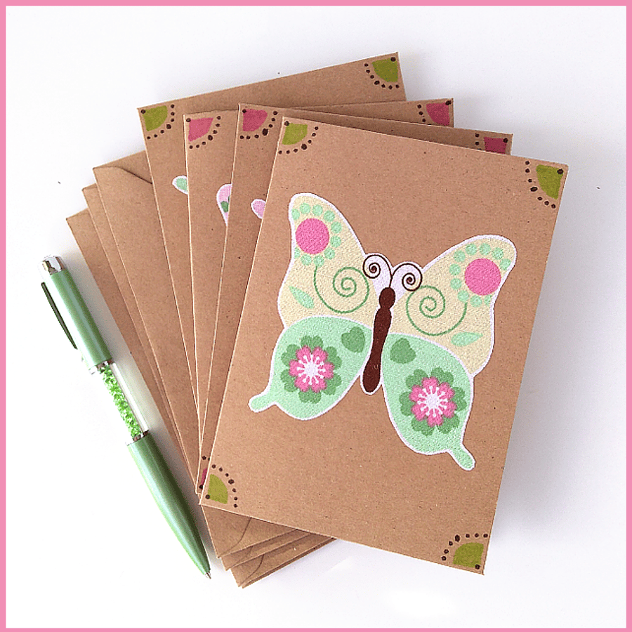 Butterfly notelets – pack of 4 blank cards, POSTAGE INCLUDED