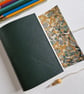 Marble Journal, Dark Green Leather with Mustard and Grey, Perfect Notebook - Image 1