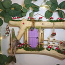 Handcrafted Fairy Gnome Door - Enchanted Woodland Scene with Sven
