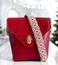 The SWALK - Handcrafted Red Leather Crossbody Bag - Handbag - Christmas Gift