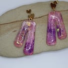 Abstract Stud Earrings, Resin Earrings, Fairycore, One of a Kind Earrings