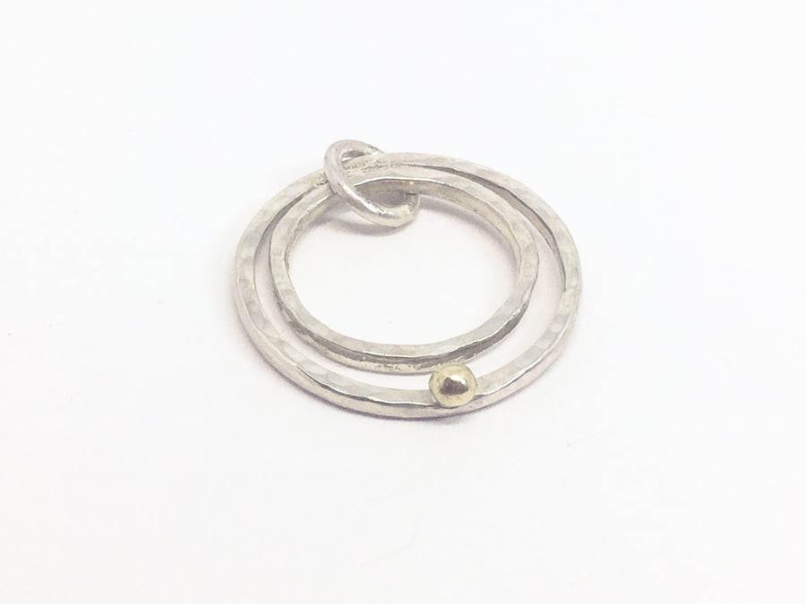 Recycled Silver and Gold Halo Pendant   10.00 OFF