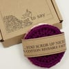 Four Crochet Face Scrubbies -  Blackcurrant Ice-cream