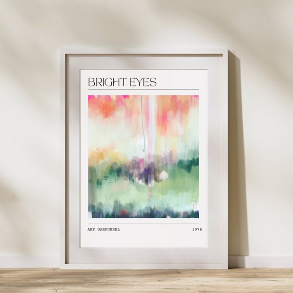 Music Poster Bright Eyes - Garfunkel Abstract Painting Wall Art Print