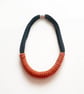 Blue Nautical Knotted Rope Statement Necklace, Chunky Statement crochet necklace - Image 10