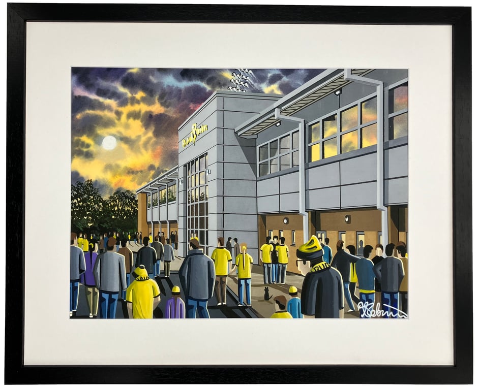 Burton Albion, Pirelli Stadium, Framed Football Art Print. 20" x 16" Frame