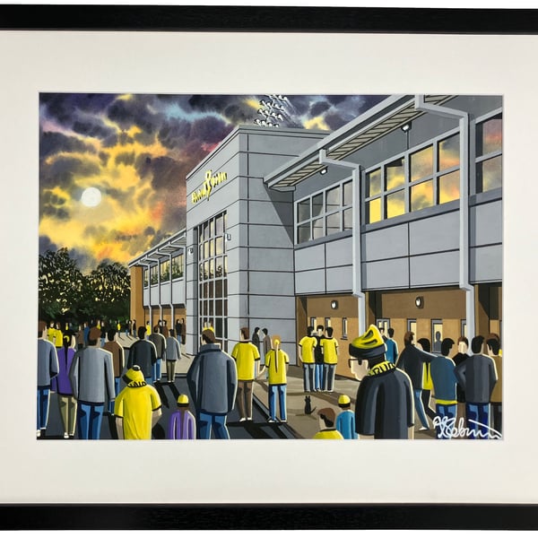 Burton Albion, Pirelli Stadium, Framed Football Art Print. 20" x 16" Frame