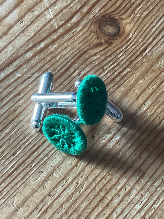 Dorset Button Cufflinks, Emerald