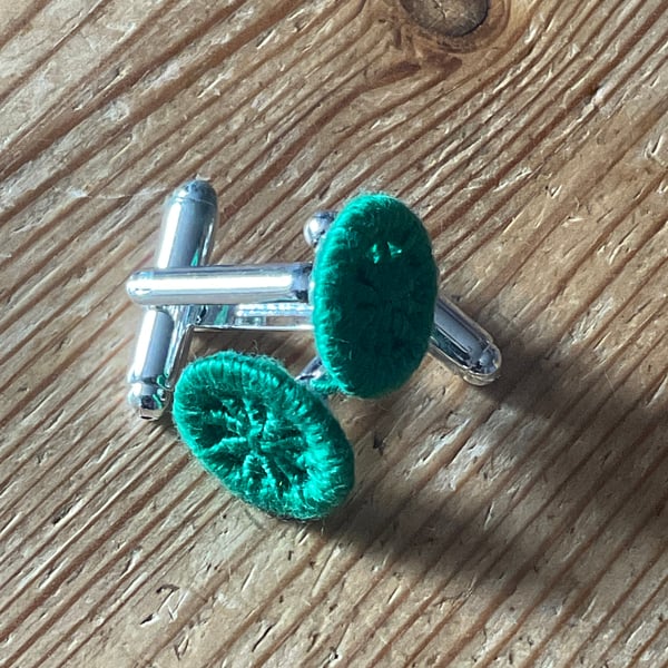 Dorset Button Cufflinks, Emerald