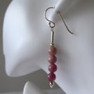 Rhodochrosite & Sterling Silver Earrings