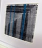 Charcoal, grey, black and teal yarn Art – Handmade Framed Textile Wall Art - Image 2