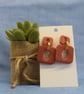 Textured Square Statement Earrings - Image 1