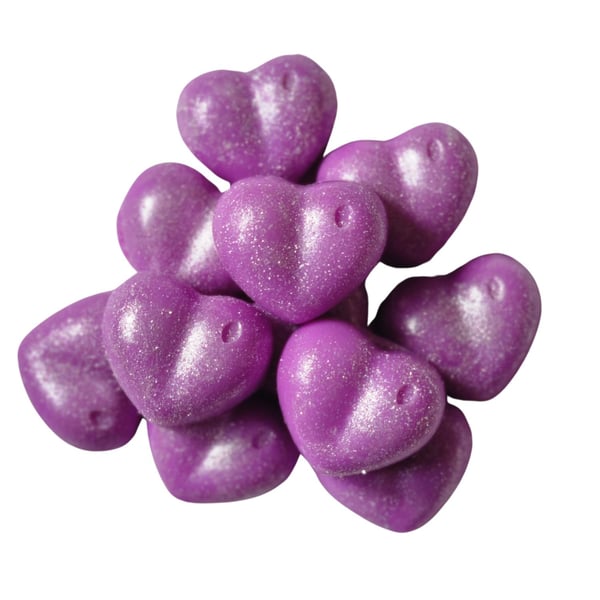 Soy Wax Melts Hearts Pack of 10 Fragrance Damson Plum, Rose and Patchouli 65g