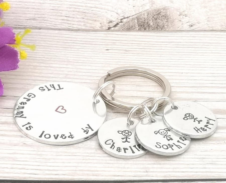 This Nanny Belongs To - Grandma Keyring - Personalised Gift For Nan - Grandchild