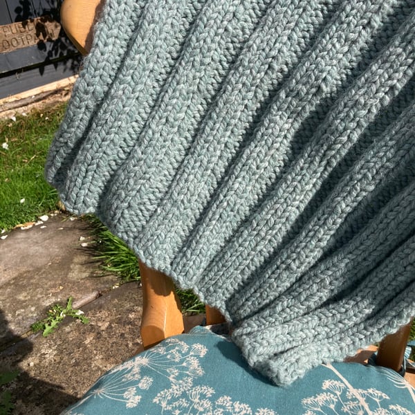 Hand knitted pram baby blanket 