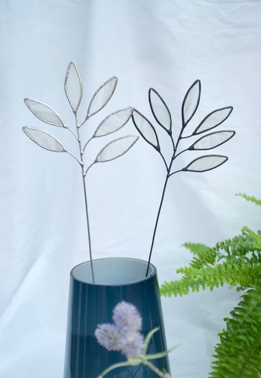 Stained Glass Leaves - Handmade Wild Flowers - SILVER