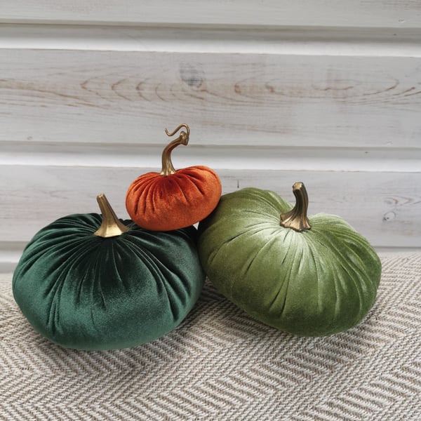 Decorative weighted Handcrafted Velvet Pumpkins