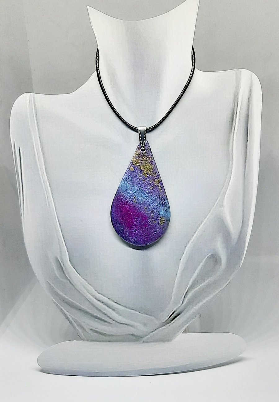 Fluid art pendant necklace 