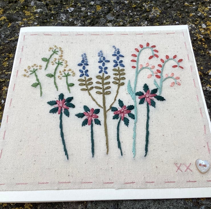 Garden cherry hand-embroidered card holder main image 0