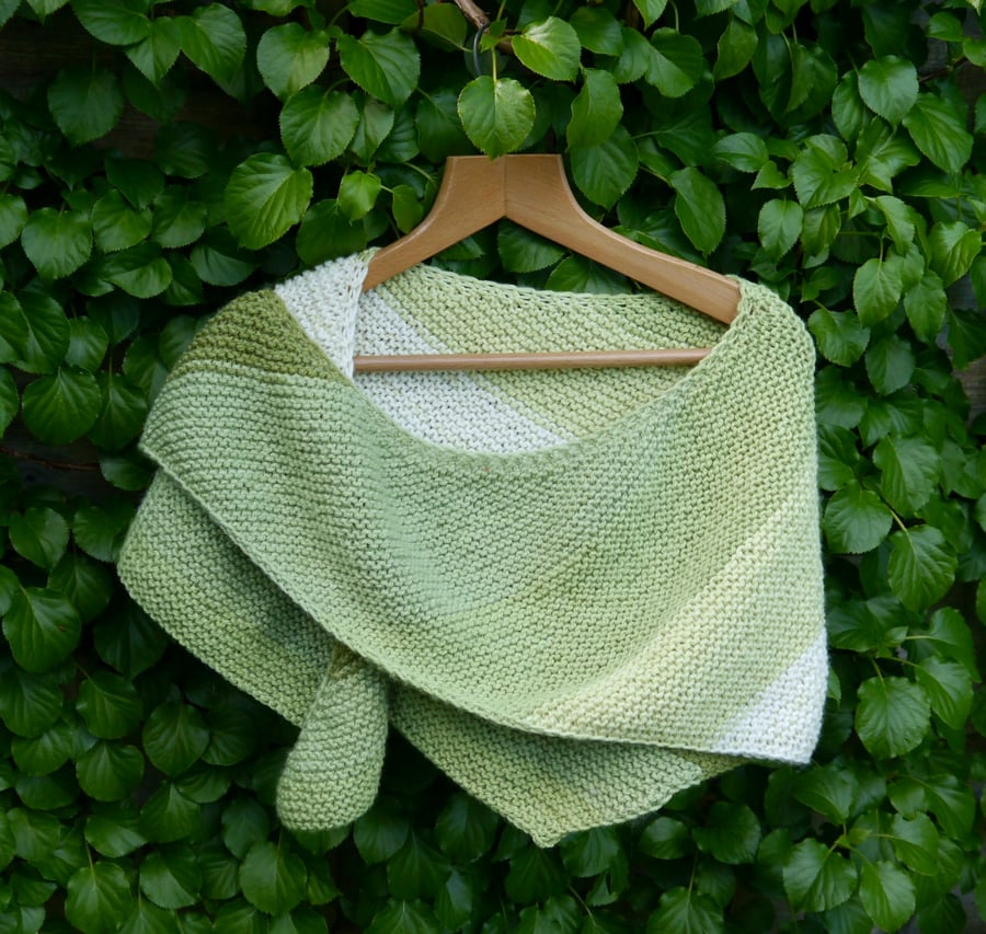 Pistachio Hand Knitted Spring Wrap