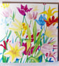  Colourful Spring Tulips Blank Greeting Card from Original Watercolour Painting - Image 3