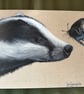 5x7 inch Badger & Butterfly Card