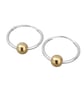 Sterling Silver Hoop Earrings Gold Vermeil Bead Hoop Earrings 