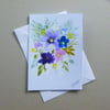 original hand painted floral blank greetings card ( ref FA 452 D3 )