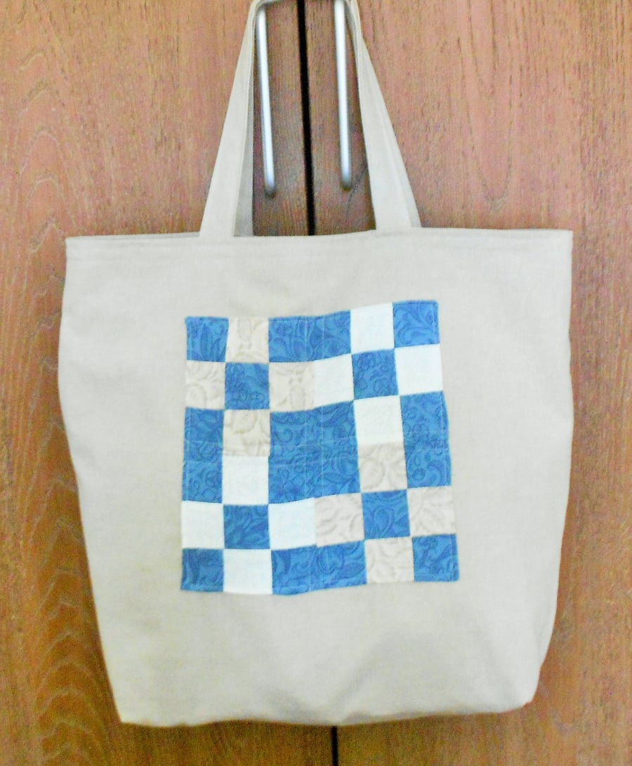 Sale, Sale Handbag or Shopping Bag, Upcycled Linen Look Polyester