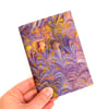 A6 marbled and recycled eco paper notebook metallic triple marbled pattern 