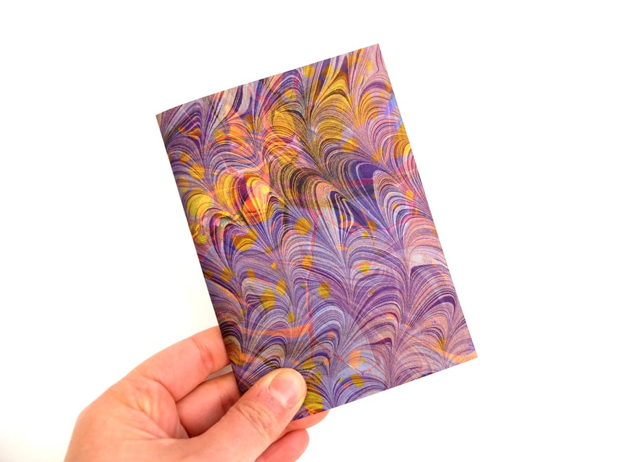 A6 marbled and recycled eco paper notebook metallic triple marbled pattern 