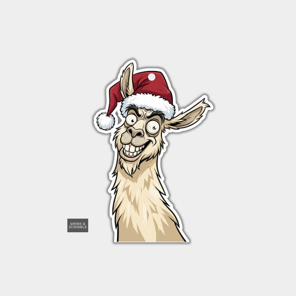 Unique Funny Christmas Gift Tags For Adults, 6pk - Cheeky Posing Llama