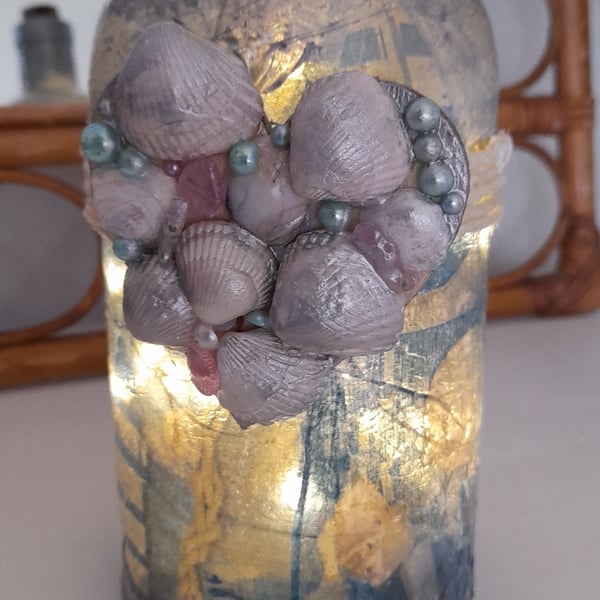 Sea and shell themed decorative Bottle Light 