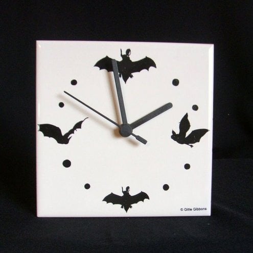 Halloween Bat Wall Clock