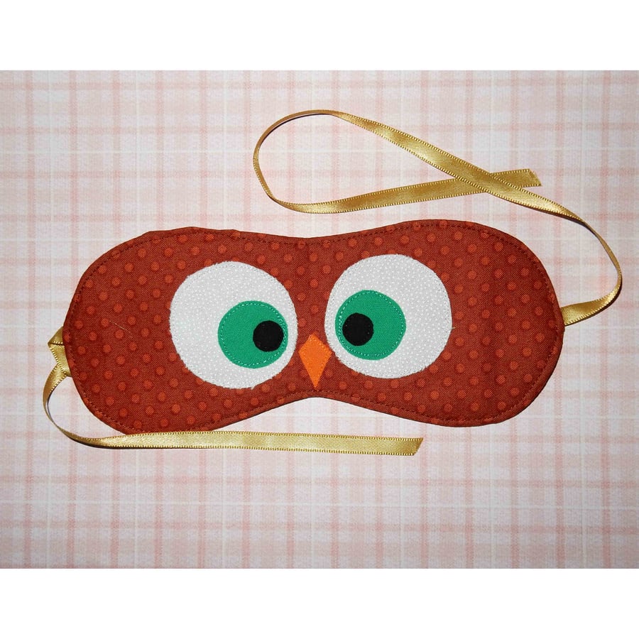 Eye mask Owl brown