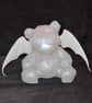 Bat-Bear - Resin Art Bear Figurine - Frosted White - Opal - Image 1