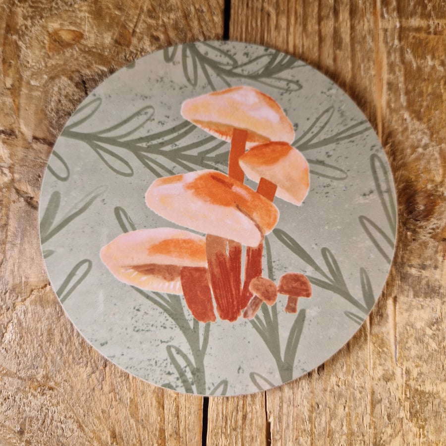 Velvet Shank Fungi Coaster