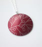 Red berries disc pendant necklace  - Image 4