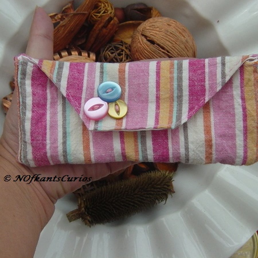 Candy Striped Glasses Case with Magnetic closure popper