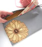 LARGE free motion & hand embroidered large floral zip purse pouch case - yellow - Image 4