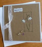 Snowdrops on Kraft Card  Birthday Card - Image 1