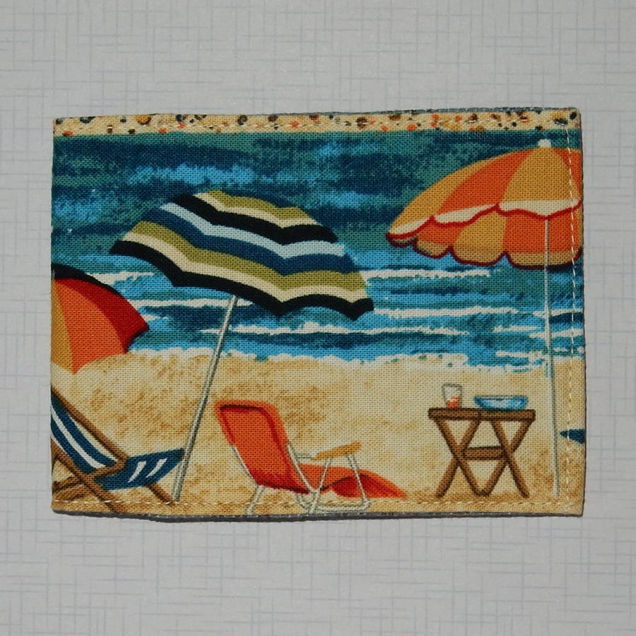 Travel card wallet Beach scene